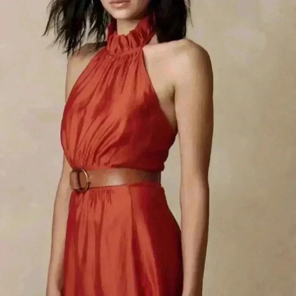 BANANA REPUBLIC HALTER MIDI DRESS - Picture 2 of 8